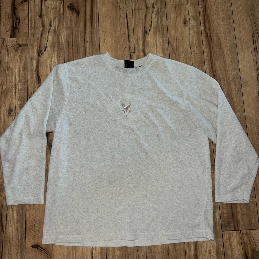 cream fuzzy grandma sweater